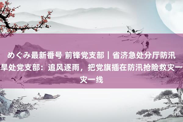 めぐみ最新番号 前锋党支部｜省济急处分厅防汛防旱处党支部：追风逐雨，把党旗插在防汛抢险救灾一线