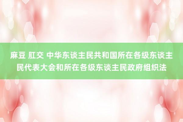 麻豆 肛交 中华东谈主民共和国所在各级东谈主民代表大会和所在各级东谈主民政府组织法