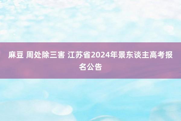 麻豆 周处除三害 江苏省2024年景东谈主高考报名公告